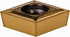 Hertel - CCGT21.50 LF Grade HC210 Carbide Turning Insert - TiN Finish, 80° Diamond, 1/4" Inscr Circle, 3/32" Thick, 0.0039" Corner Radius - Benchmark Tooling