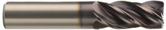 Kennametal - 1/4", 3 Flute, Single End, Solid Carbide, 0.015" Corner Radius End Mill - 3-1/4" OAL, 37° Helix, Right Hand Flute, 1-1/4" LOC, Right Hand Cut - Benchmark Tooling