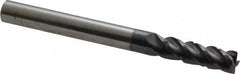 ProMax - 3/16" Diam, 5/8" LOC, 4 Flute Solid Carbide Roughing & Finishing Corner Radius End Mill - AlTiN Finish, 2" OAL, 3/16" Shank Diam, Straight Shank, 40° Helix, Centercutting, Regular Length - Benchmark Tooling