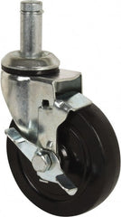 Value Collection - 5" Diam x 1-1/4" Wide x 6-15/32" OAH Stem Mount Swivel Caster with Brake - Benchmark Tooling