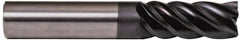 Accupro - 1", 2" LOC, 1" Shank Diam, 4" OAL, 5 Flute, Solid Carbide Square End Mill - Single End, nACRo Finish, Spiral Flute, Variable° Helix, Centercutting, Right Hand Cut, Right Hand Flute - Benchmark Tooling