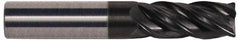 Accupro - 9/16", 4 Flute, Single End, Solid Carbide, Corner Chamfer End Mill - 3-1/2" OAL, Right Hand Flute, 1-1/8" LOC, Right Hand Cut - Benchmark Tooling