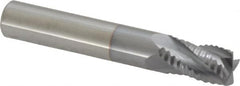 Accupro - 5/16" Diam, Fine Pitch, 7/16" LOC, 4 Flute Solid Carbide Roughing Square End Mill - TiCN Finish, 2" OAL, 5/16" Shank Diam, Single End, Centercutting, 30° Helix - Benchmark Tooling