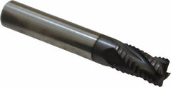 Accupro - 5/16" Diam, Fine Pitch, 7/16" LOC, 4 Flute Solid Carbide Roughing Square End Mill - AlTiN Finish, 2" OAL, 5/16" Shank Diam, Single End, Centercutting, 30° Helix - Benchmark Tooling