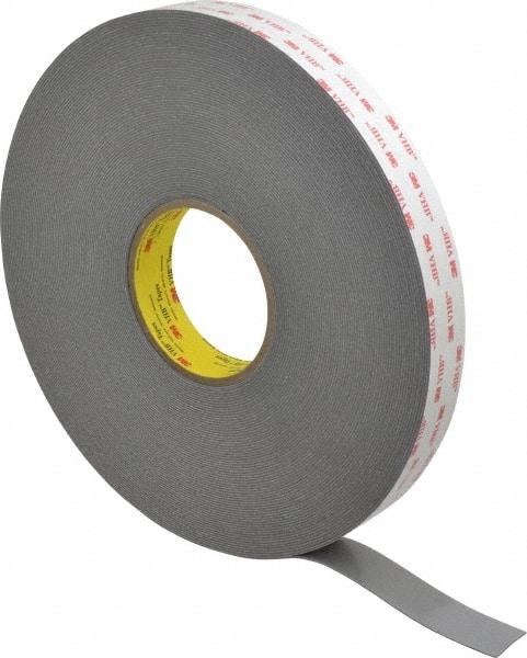 3M - 1" x 36 Yd Acrylic Adhesive Double Sided Tape - 45 mil Thick, Gray, Acrylic Foam Liner, Continuous Roll, Series 4941 - Benchmark Tooling