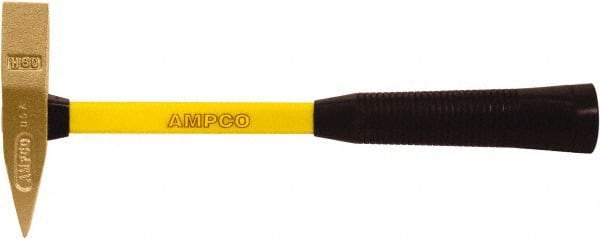 Ampco - 3 Lb Head Scaling Hammer - 15" Long, 1-3/4" Face Diam, Fiberglass Handle - Benchmark Tooling