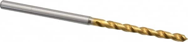 OSG - #38 130° Vanadium High Speed Steel Jobber Drill - TiN Finish, Right Hand Cut, Spiral Flute, Straight Shank, 62mm OAL, Standard Point - Benchmark Tooling