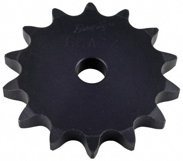 Browning - 16 Teeth, 1" Chain Pitch, Chain Size 80, "A" Plate Roller Chain Sprocket - 3/4" Bore Diam, 5-1/8" Pitch Diam, 5.63" Outside Diam - Benchmark Tooling