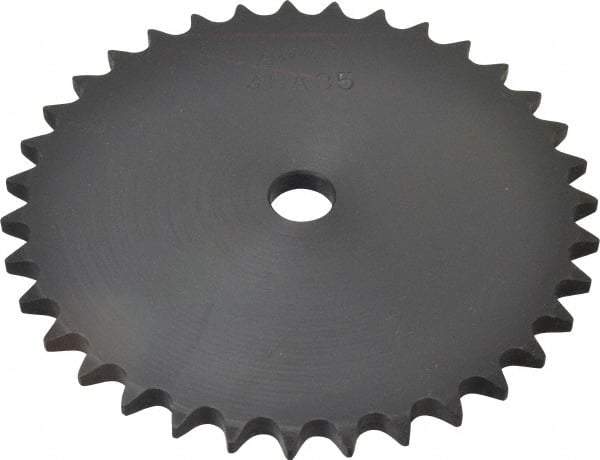Browning - 35 Teeth, 1/2" Chain Pitch, Chain Size 40, "A" Plate Roller Chain Sprocket - 5/8" Bore Diam, 5-37/64" Pitch Diam, 5.86" Outside Diam - Benchmark Tooling