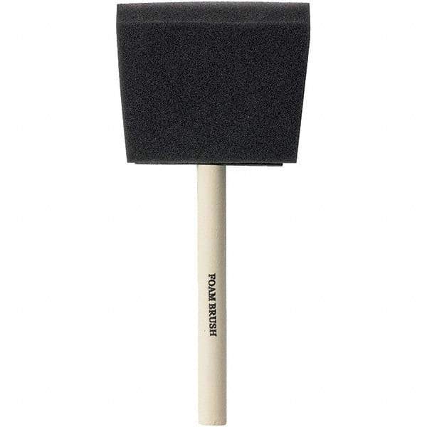 Rubberset - 3" Flat Foam Foam Paint Brush - Wood Pole-Mount Handle - Benchmark Tooling