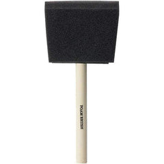 Rubberset - 3" Flat Foam Foam Paint Brush - Wood Pole-Mount Handle - Benchmark Tooling