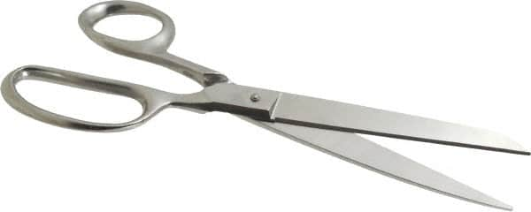 Heritage Cutlery - 4-1/4" LOC, 9" OAL Stainless Steel Standard Shears - Right Hand, Stainless Steel Straight Handle, For Poultry Processing - Benchmark Tooling