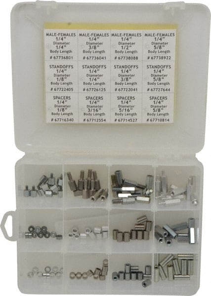 Electro Hardware - Standoff & Spacer Assortments Type: Male/Female Standoffs; Spacers; Threaded Standoffs System of Measurement: Inch - Benchmark Tooling