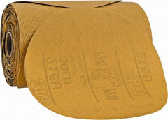 3M - 6" Diam, 240 Grit Aluminum Oxide Adhesive PSA Disc - Very Fine Grade, Gold, A Weighted Backing, Flexible, Use with Random Orbital Sanders - Benchmark Tooling