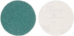 3M - 5" Diam, 36 Grit Aluminum Oxide Adhesive PSA Disc - Very Coarse Grade, Green, E Weighted Backing, Flexible, Use with Random Orbital Sanders - Benchmark Tooling