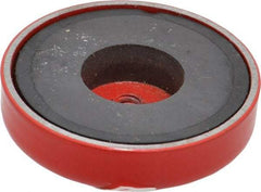 Value Collection - 10-24 Tap, 9 kg Average Pull Force, 1-3/4" Diam, 3/8" High, Ceramic Pot Magnet - Red, 0.34" Countersunk Hole - Benchmark Tooling