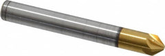 Melin Tool - 1/4" Head Diam, 1/4" Shank Diam, 6 Flute 82° Cobalt Countersink - TiN Finish, 2" OAL, Single End, Straight Shank, Right Hand Cut - Benchmark Tooling