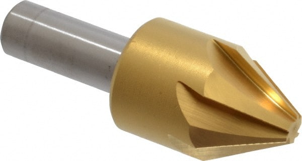 Melin Tool - 1" Head Diam, 1/2" Shank Diam, 6 Flute 60° Cobalt Countersink - Benchmark Tooling