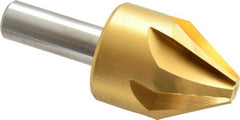 Melin Tool - 1-1/4" Head Diam, 1/2" Shank Diam, 6 Flute 60° Cobalt Countersink - Benchmark Tooling