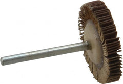 Merit Abrasives - 1-3/16" Diam x 3/16" Face Width, Extra Fine Aluminum Oxide Coated Mounted Flap Wheel - 1/8" Shank Mount, 320 Grit, Cloth Backing, 30,000 Max RPM - Benchmark Tooling