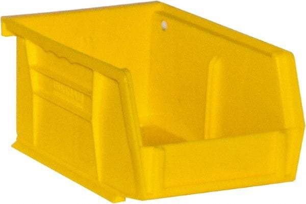 Durham - 5-7/16" Deep, Yellow Plastic Hang and Stack Bins - 3" High x 4-3/16" Wide x 5-7/16" Long - Benchmark Tooling