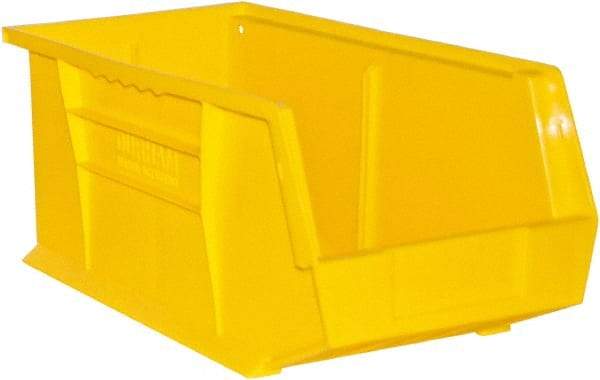 Durham - 14-5/8" Deep, Yellow Plastic Hang and Stack Bins - 7" High x 8-1/4" Wide x 14-5/8" Long - Benchmark Tooling