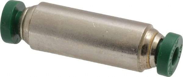 Parker - 1/8" Outside Diam, Nickel Plated Brass Push-to-Connect Tube Union - 300 Max psi, Tube to Tube Connection, Buna-N O-Ring - Benchmark Tooling