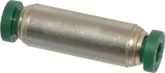 Parker - 5/32" Outside Diam, Nickel Plated Brass Push-to-Connect Tube Union - 300 Max psi, Tube to Tube Connection, Buna-N O-Ring - Benchmark Tooling