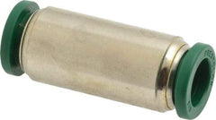 Parker - 3/8" Outside Diam, Nickel Plated Brass Push-to-Connect Tube Union - 300 Max psi, Tube to Tube Connection, Buna-N O-Ring - Benchmark Tooling