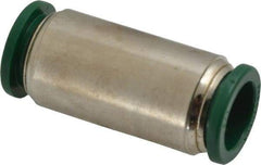 Parker - 1/2" Outside Diam, Nickel Plated Brass Push-to-Connect Tube Union - 300 Max psi, Tube to Tube Connection, Buna-N O-Ring - Benchmark Tooling