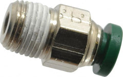 Parker - 3/16" Outside Diam, 1/8 NPTF, Nickel Plated Brass Push-to-Connect Tube Male Connector - 300 Max psi, Tube to Male NPT Connection, Buna-N O-Ring - Benchmark Tooling