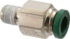 Parker - 1/4" Outside Diam, 1/16 NPTF, Nickel Plated Brass Push-to-Connect Tube Male Connector - 300 Max psi, Tube to Male NPT Connection, Buna-N O-Ring - Benchmark Tooling