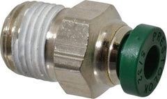 Parker - 5/32" Outside Diam, 1/8 NPTF, Nickel Plated Brass Push-to-Connect Tube Male Connector - 300 Max psi, Tube to Male NPT Connection, Buna-N O-Ring - Benchmark Tooling