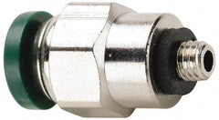 Parker - 1/4" Outside Diam, 10-32 UNF, Nickel Plated Brass Push-to-Connect Tube Male Connector - 300 Max psi, Tube to Male UNF Connection, Buna-N O-Ring - Benchmark Tooling