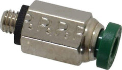 Parker - 5/32" Outside Diam, 10-32 UNF, Nickel Plated Brass Push-to-Connect Tube Male Connector - 300 Max psi, Tube to Male UNF Connection, Buna-N O-Ring - Benchmark Tooling