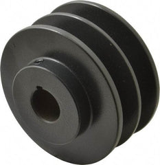 Browning - 7/8" Bore, 1-31/32 Long, 3-3/4" Outside Diam, Finished Bore Two Groove V Belt Sheave - 3.4 Belt Pitch B, 3" Pitch Diam of 4L Belt - Benchmark Tooling