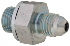 Voss - 7/16-20 x 1/4 Male Thread, Zinc Plated Carbon Steel Industrial Pipe Adapter - MJIC x MBSPP - Benchmark Tooling