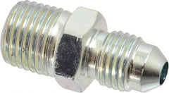 Voss - 7/16-20 x 1/4 Male Thread, Zinc Plated Carbon Steel Industrial Pipe Adapter - MJIC x MBSPT - Benchmark Tooling