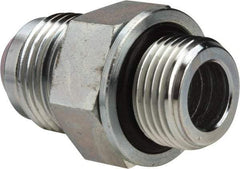 Voss - 3/4-16 x 3/8 Male Thread, Zinc Plated Carbon Steel Industrial Pipe Adapter - MJIC x MBSPP - Benchmark Tooling