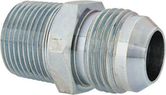 Voss - 1-1/16 - 12 x 3/4 Male Thread, Zinc Plated Carbon Steel Industrial Pipe Adapter - MJIC x MBSPT - Benchmark Tooling
