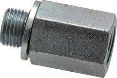 Voss - 1/8 Male Thread x 1/8 Female Thread, Zinc Plated Carbon Steel Industrial Pipe Adapter - MBSPP x FNPT - Benchmark Tooling