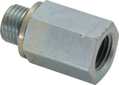 Voss - 1/4 Male Thread x 1/4 Female Thread, Zinc Plated Carbon Steel Industrial Pipe Adapter - MBSPP x FNPT - Benchmark Tooling