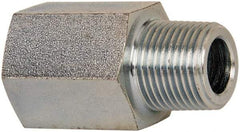 Voss - 3/8 Male Thread x 3/8 Female Thread, Zinc Plated Carbon Steel Industrial Pipe Adapter - MBSPT x FNPT - Benchmark Tooling
