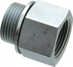 Voss - 1 Male Thread x 1 Female Thread, Zinc Plated Carbon Steel Industrial Pipe Adapter - MBSPP x FNPT - Benchmark Tooling