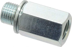 Voss - M10x1 Male Thread x 1/8 Female Thread, Zinc Plated Carbon Steel Industrial Pipe Adapter - Male Metric x FNPT - Benchmark Tooling