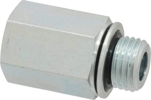 Voss - M14x1.5 Male Thread x 1/4 Female Thread, Zinc Plated Carbon Steel Industrial Pipe Adapter - Male Metric x FNPT - Benchmark Tooling