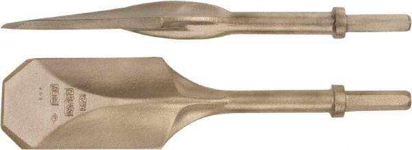 Ampco - 4-1/2" Head Width, 20" OAL, 3-1/4" Shank Diam, Digging Chisel - Hex Drive, Hex Shank - Benchmark Tooling