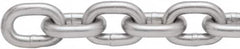 Peerless Chain - 1/2" Welded Proof Coil Chain - 4,500 Lb Capacity, Grade 30, Cut to Length, Low Carbon Steel, Zinc Plated Finish - Benchmark Tooling