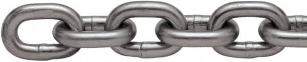 Peerless Chain - 100 Ft. Long, 3900 Lbs. Load Capacity, Carbon Steel High Test Chain - 4 Grade, 1.1 Inch Inside Long x 0.479 Inch Inside Wide - Benchmark Tooling