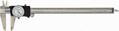 Mitutoyo - 0" to 12" Range, 0.001" Graduation, 0.2" per Revolution, Dial Caliper - White Face, 2-1/2" Jaw Length, Accurate to 0.0020" - Benchmark Tooling